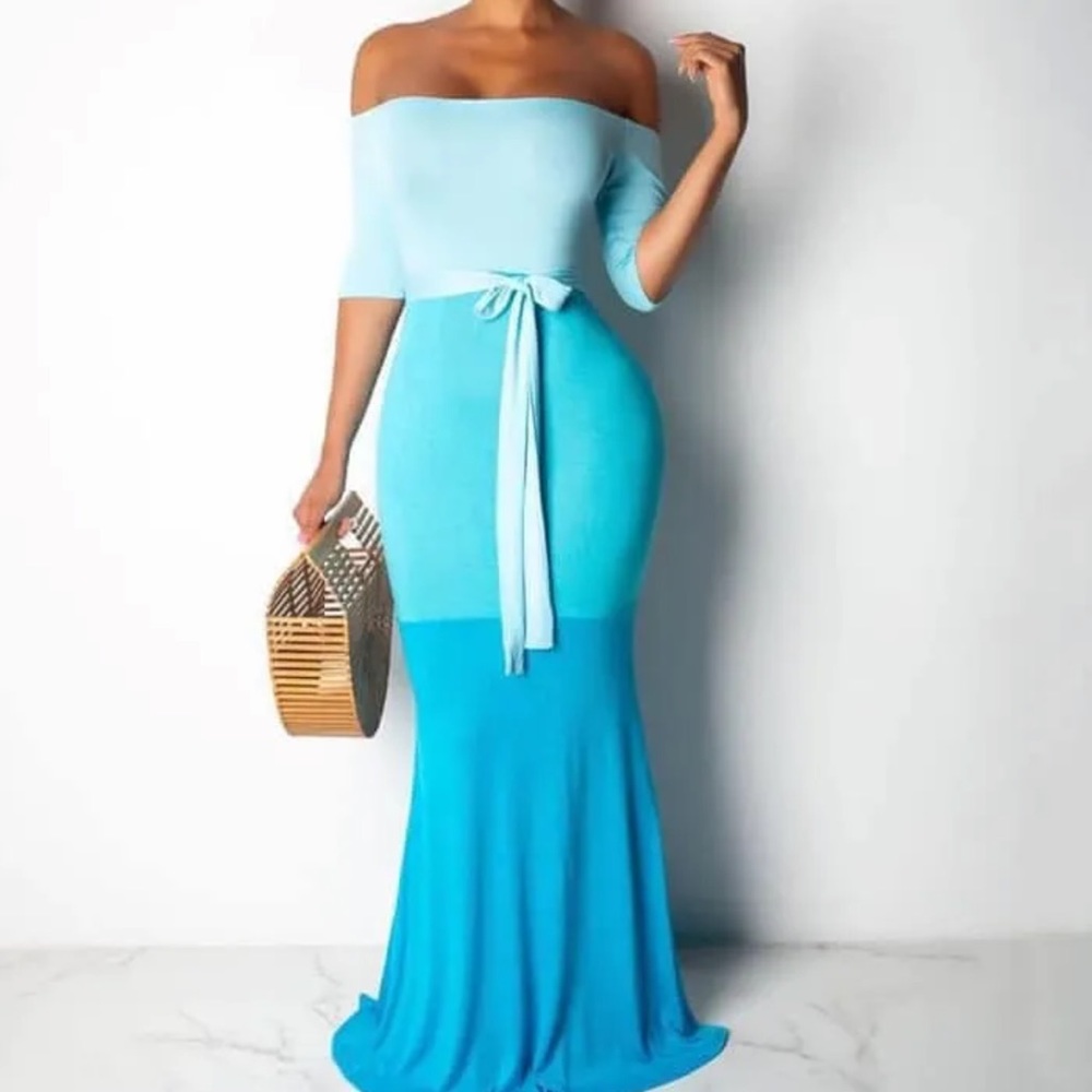 fitted full maxi dress